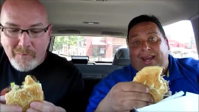 Joey eating fast food
