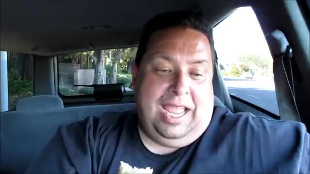 Joey eating fast food