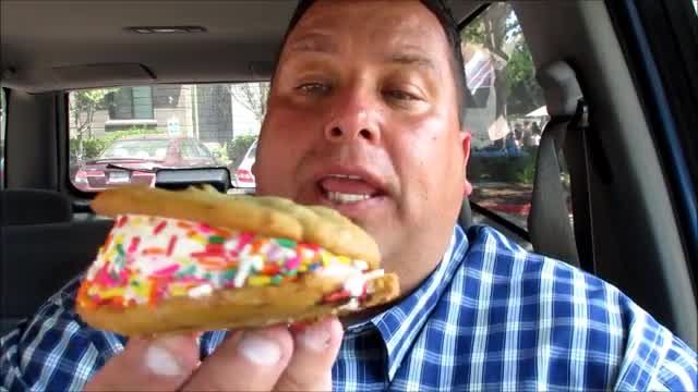 Joey eating fast food