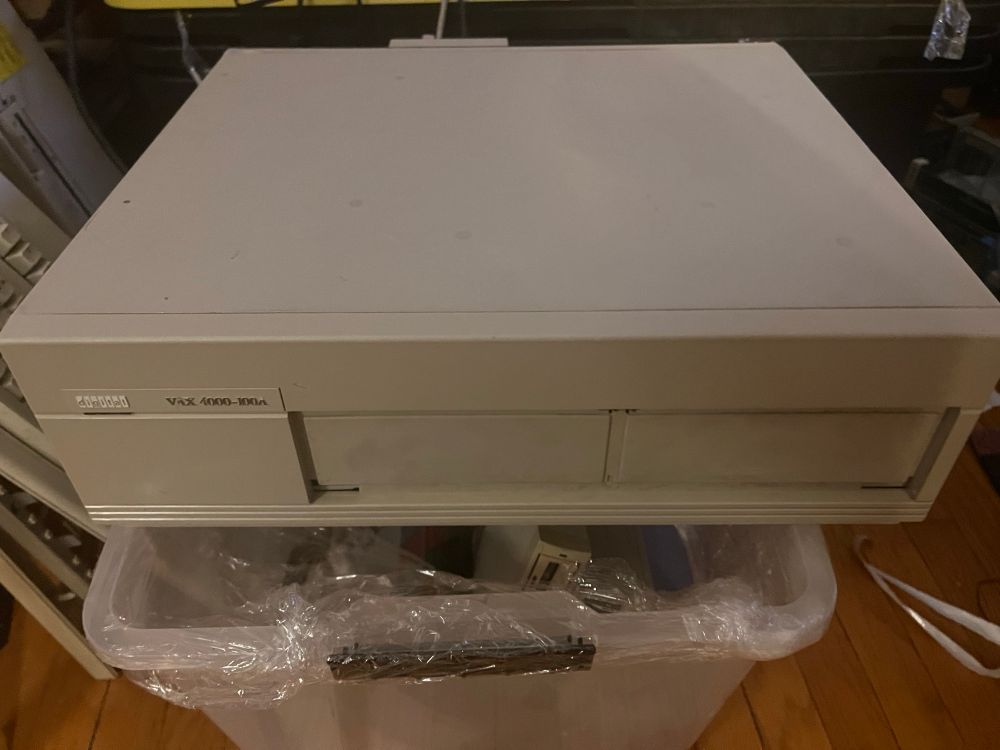 A VAX 4000, a featureless beige rectangle