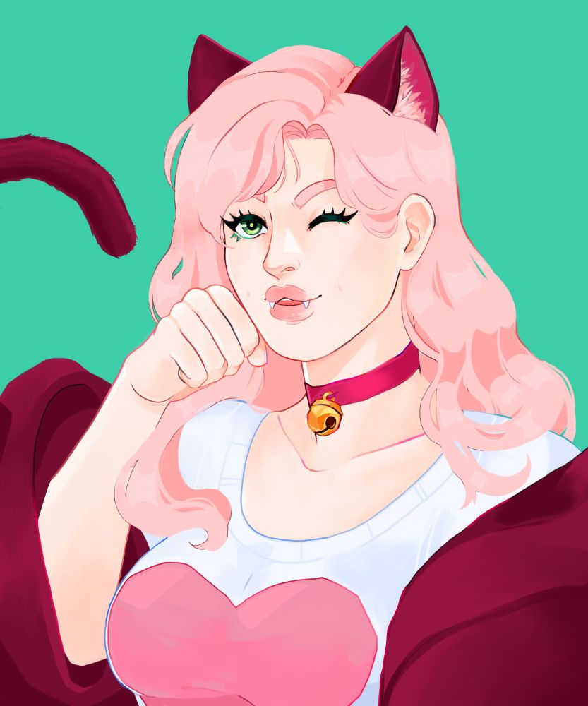 a redrawing of “veronica the cat” from 2020.
this version is the most detailed so far, featuring cleaner thinner lines, and subtle rendering of bright pastel colors.