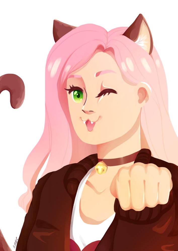 a redrawing of “veronica the cat” from 2017.
this is the only version without lineart, as i was experimenting with my style at the time. less rendering, more blocks of color and gradient shading.