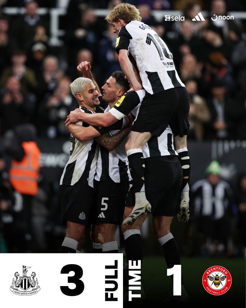 FULL-TIME | Newcastle United 3 Brentford 1