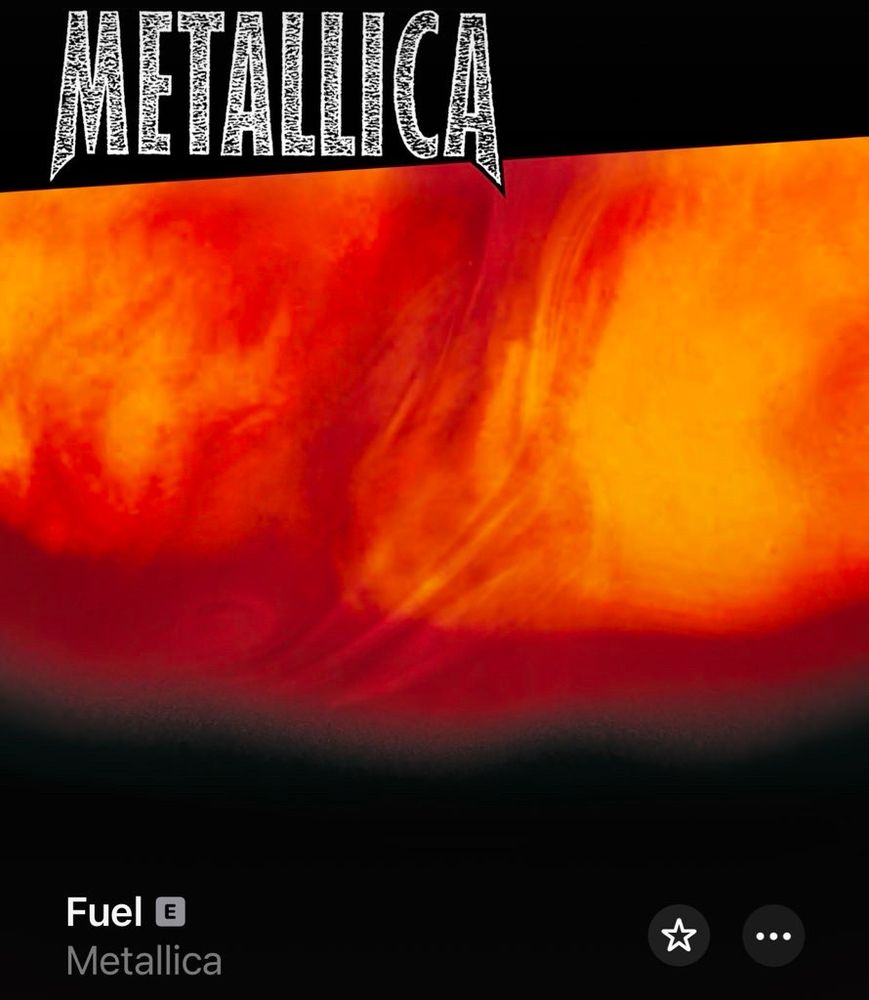 metallica’s 1997 record reload on apple music, the song “fuel” is playing