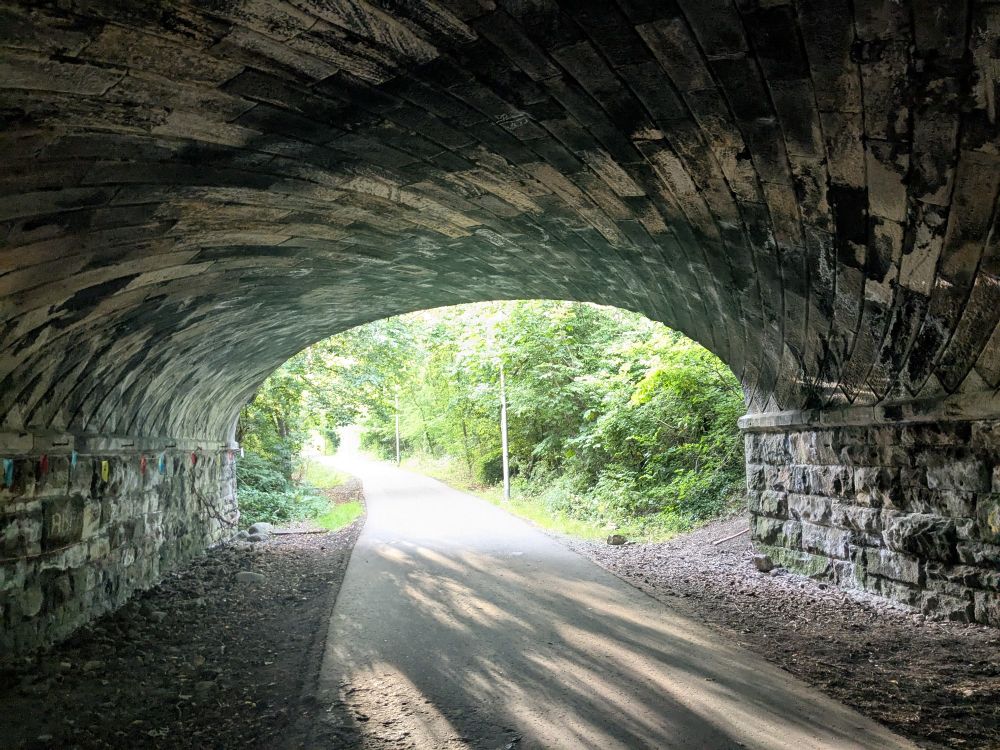 A tunnel in Edinburgh UK which is built in a spiral manner