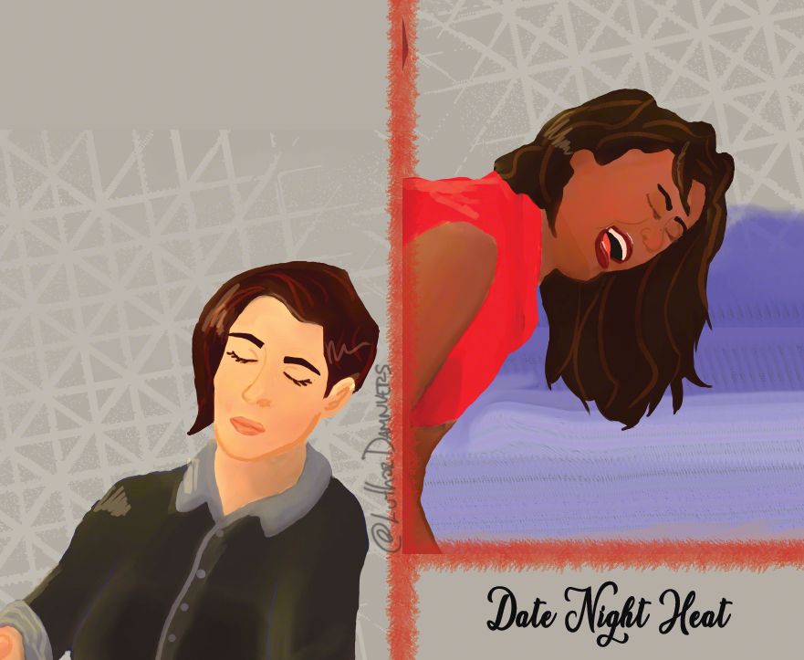fanart of Kelly Olsen and Alex Danvers (cropped version).
text: Date Night Heat