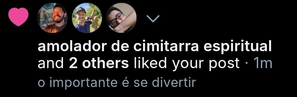notificação do bluesky: "amolador de cimitarra espiritual and 2 others liked your post"