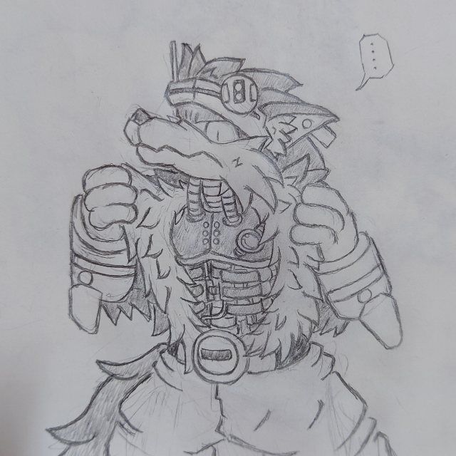 戦闘用機械化人狼
イヌガミ=ハチベー。
メカバレ？メカばらし？