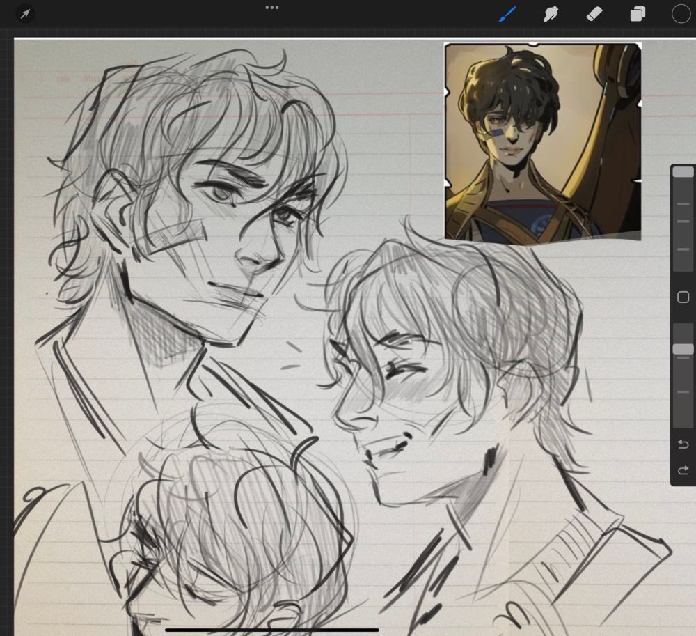 Sketches of Icarus from Hades 2