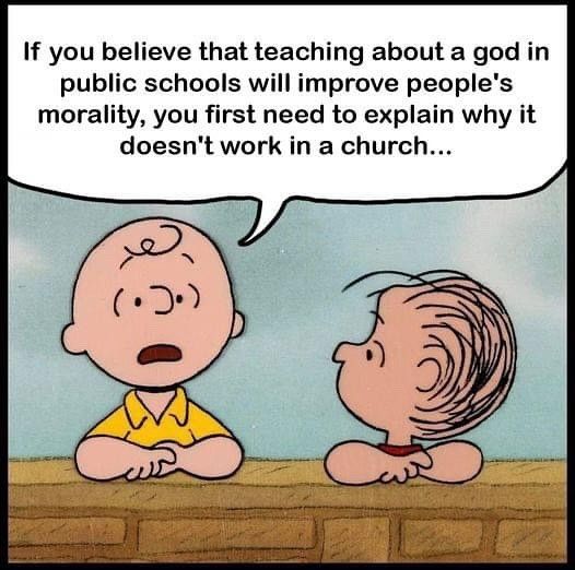 Charlie Brown talking about morality with Linus 