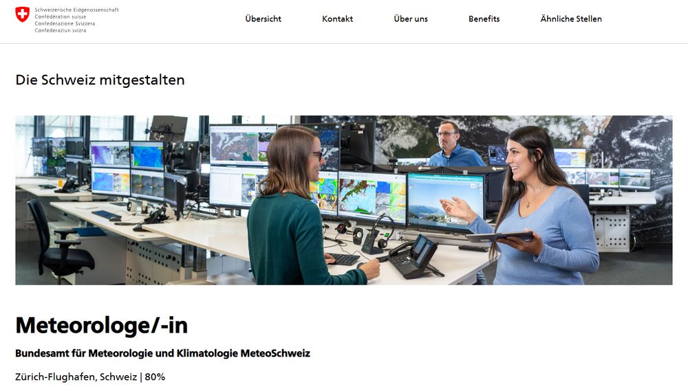 Wir suchen Verstärkung für den Prognosedienst in Zürich