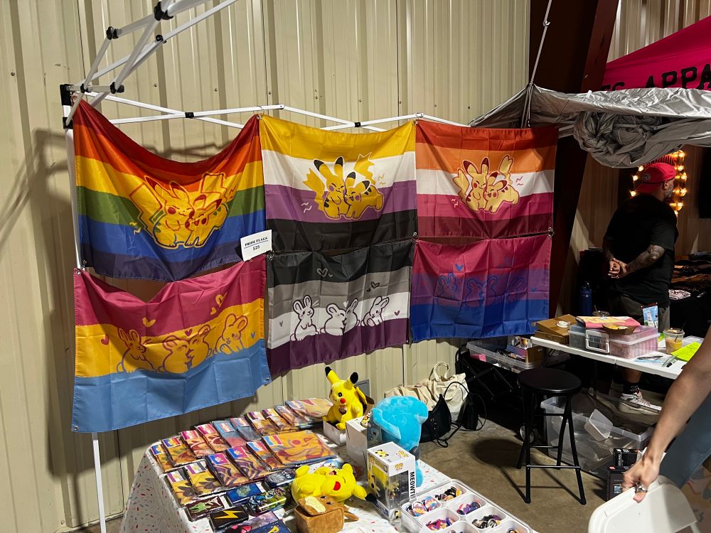 A photo with Pikachu Pride Flags and Bunny Pride Flags !