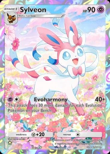 The Sylveon full art card from Pokemon TCG Pocket.