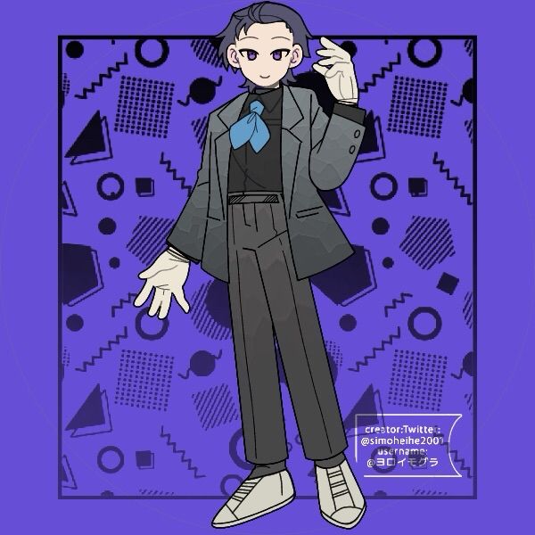 A character reference for Vincent Hawthorne, made using Picrew.