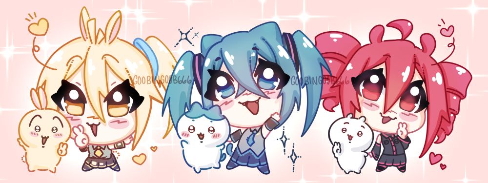 Chibi Usagi, Neru, Hachiware, Miku, Chiikawa, and Teto