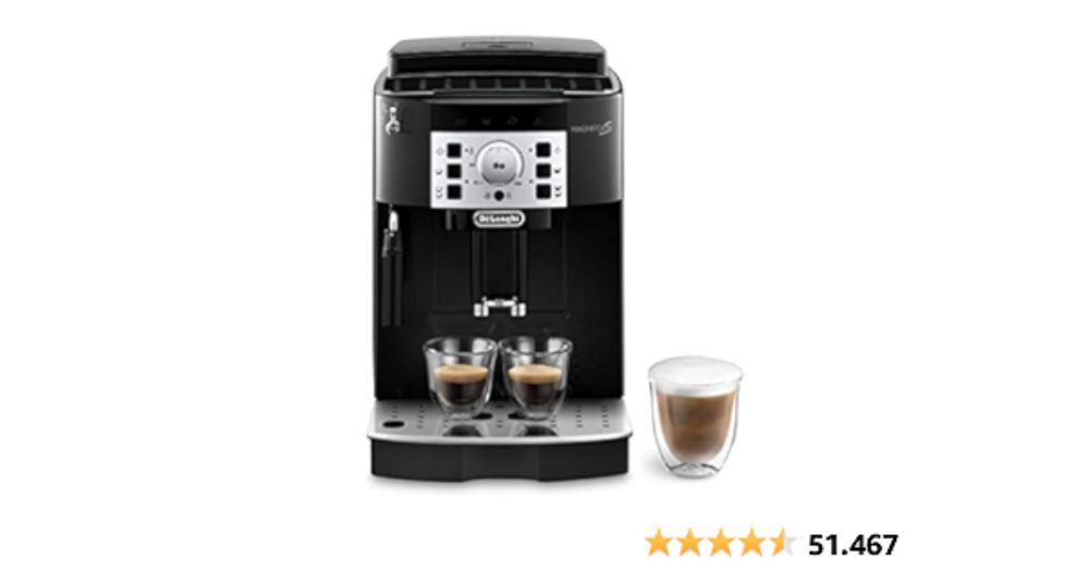 Amazon.de: De'Longhi Magnifica S ECAM 22.110.B Kaffeevollautomat mit Milchaufschäumdüse für Cappuccino, mit Espresso Direktwahltasten und Drehregler, 2-Tassen-Funktion, 1,8 Liter Wassertank, Schwarz/S...