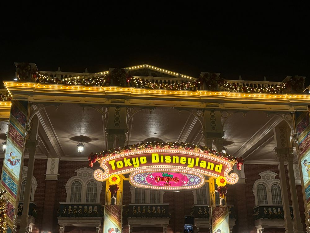 ディズニーランドワールドバザールへのゲート。
夜はこの付近がすごい賑わいです🎄