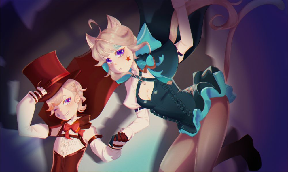 Lyney and Lynette from Genshin Impact. 