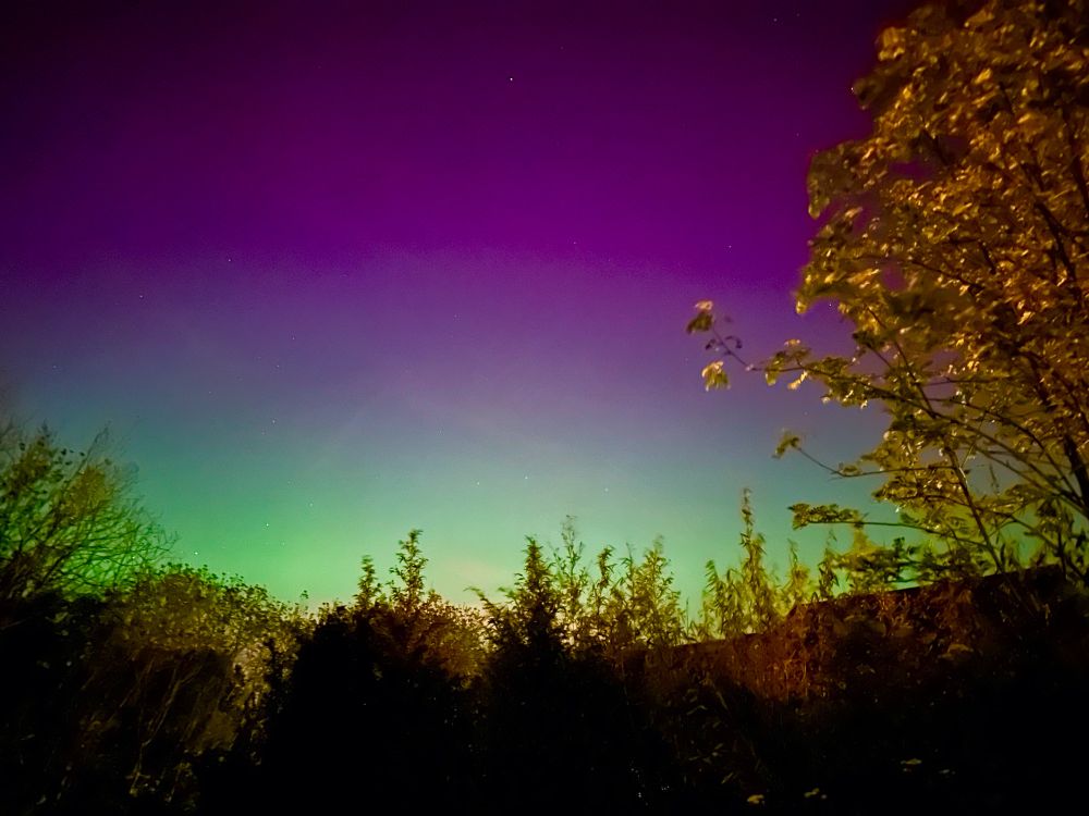 Purple and green Aurora in Sussex