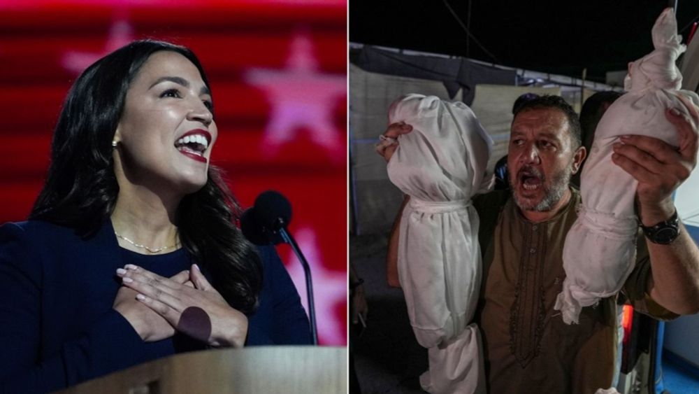 DSA Democrat Ocasio-Cortez campaigns for war criminal Harris, maneuvers on Gaza genocide