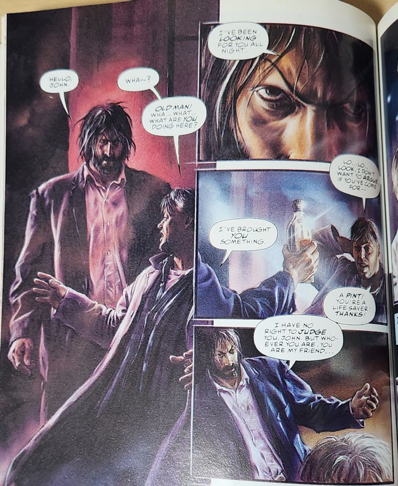 Tales of the Marvels: Inner Demons　記憶喪失のネイモアと、アルコール中毒の男性が対話するシーン。ネイモアは髭と髪をぼうぼうに生やしている。