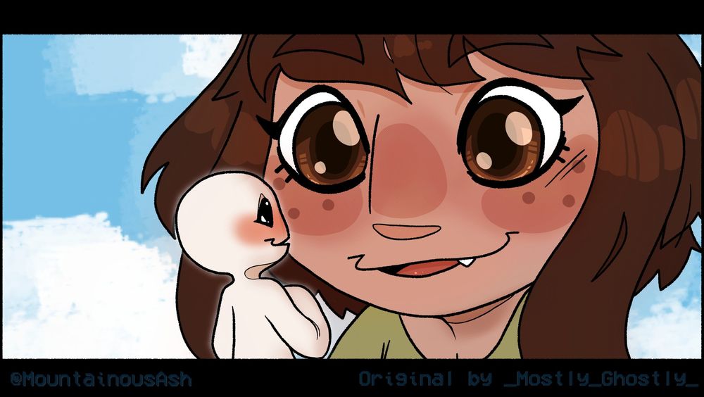 The ghostie looks shy as I approach. I look so enamored by the lil guy! Probably because I am~!