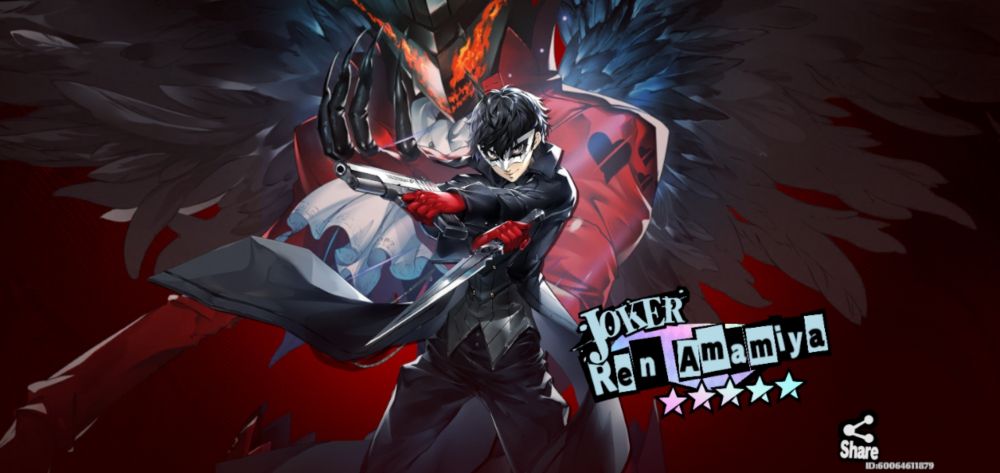 A screenshot from persona 5 the phantom x showing joker/ren amamiya being claimed as a unit