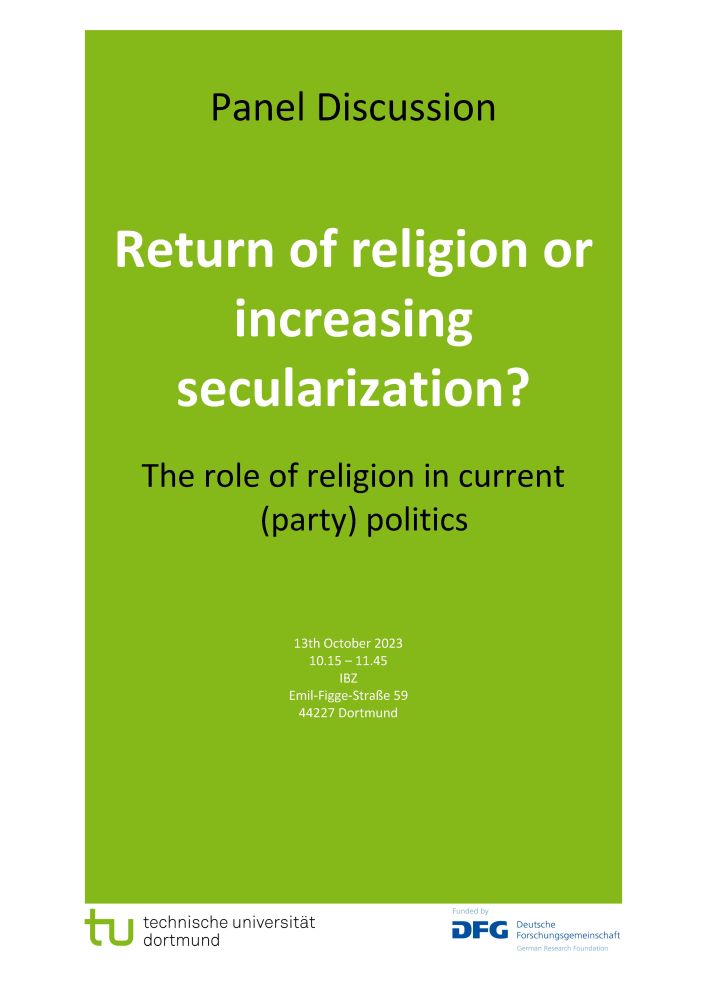 Flyer of Panel Discussion "Return of religion or increasing secularization?"