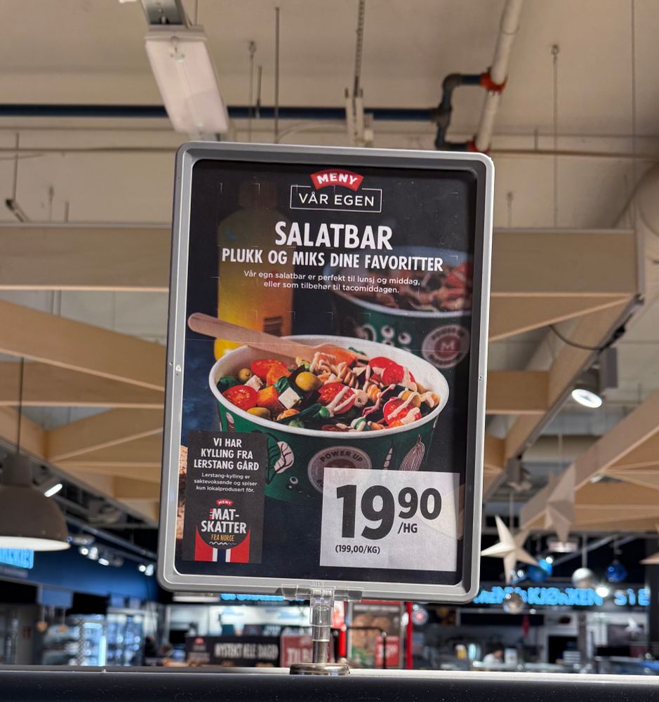 Salatbar – 19,90 hektoen.