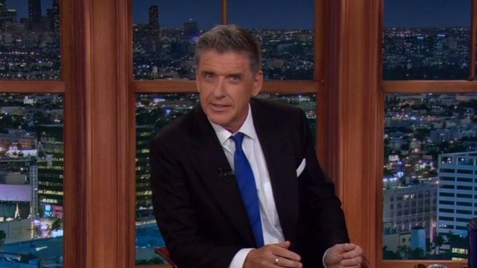 craig ferguson looking a bit mischievous on the set of the late late show