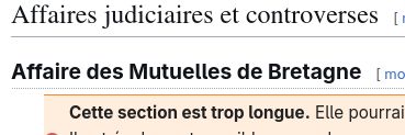 Affaires judiciaires et controverses
Affaire des Mutuelles de Bretagne
Cette section est trop longue.