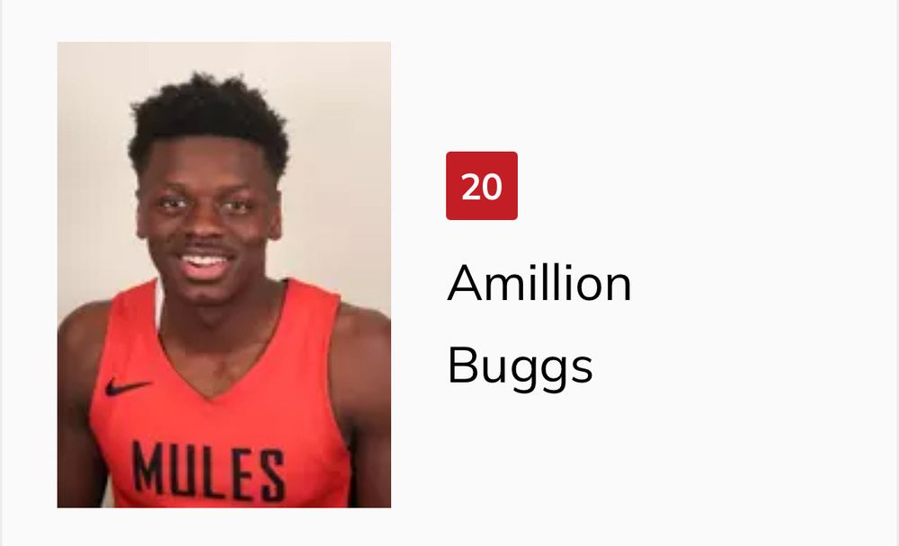 basketball player named amillion buggs