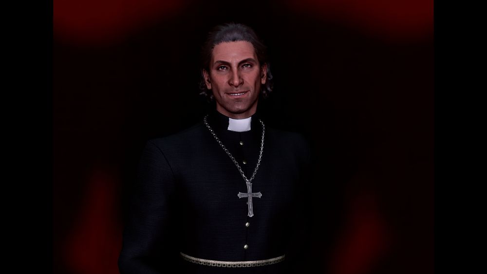 Screenshot from Baldur's Gate 3. The same image as the previous one but zoomed in to get a better look at his face.
