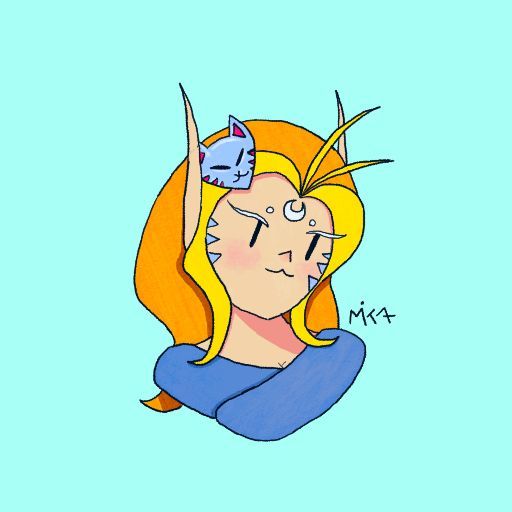 ícone de uma elfa com uma estrela na testa e cabelos loiros