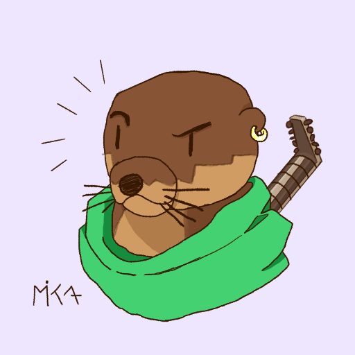 ícone de uma ariranha barda de túnica verde