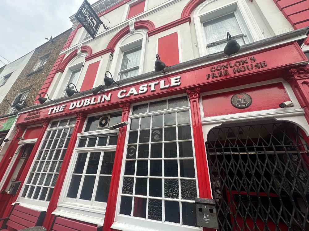 The brightly painted Dublin Castle pub in Camden 
