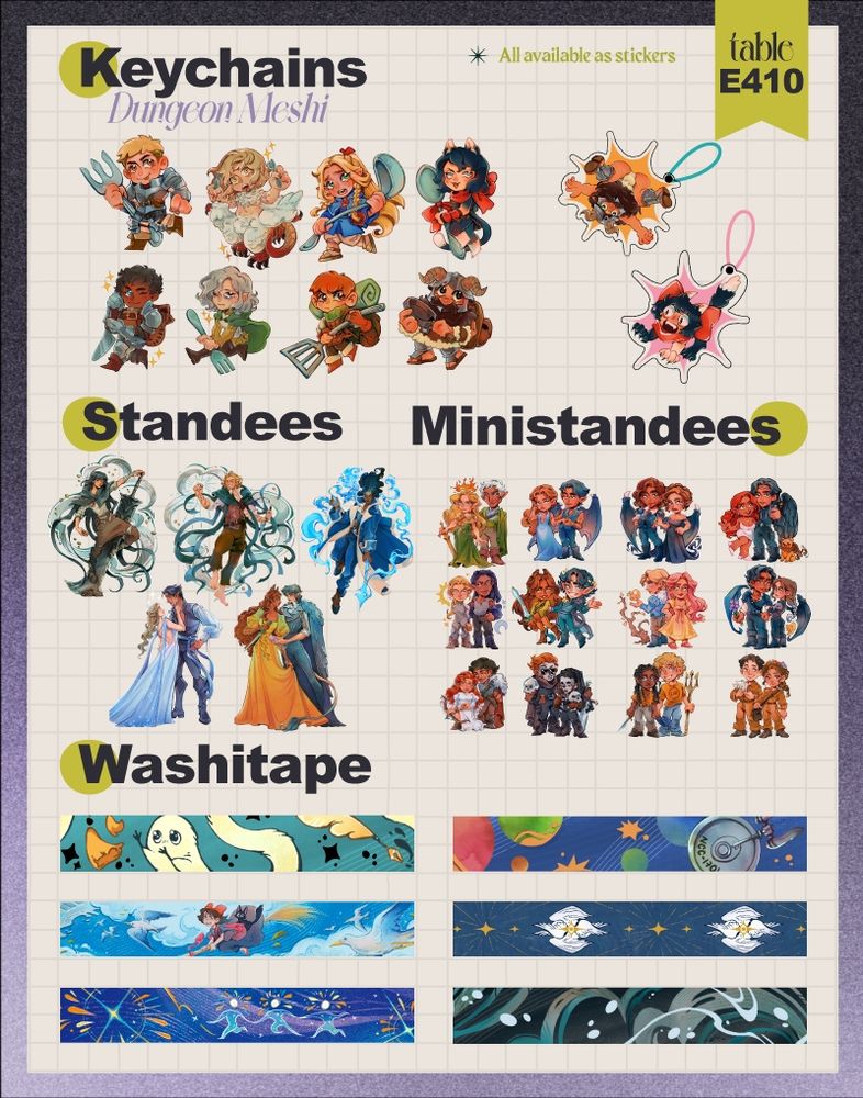 Artist alley catalogue for ropecon finland 2025 in Helsinki, 25-27 july