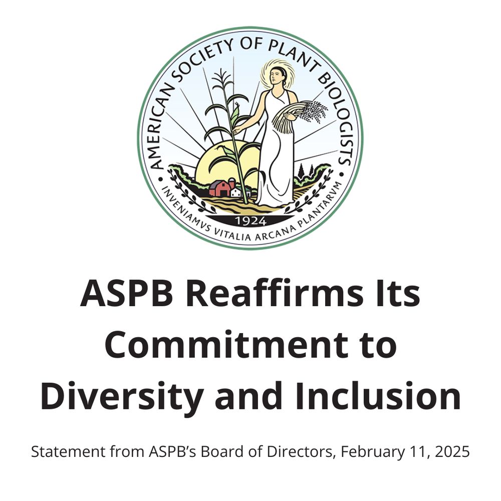 Image text: ASPB Reaffirms Its Commitment to Diversity and Inclusion. Statement from ASPB’s Board of Directors, February 11, 2025. Featuring ASPB logo.