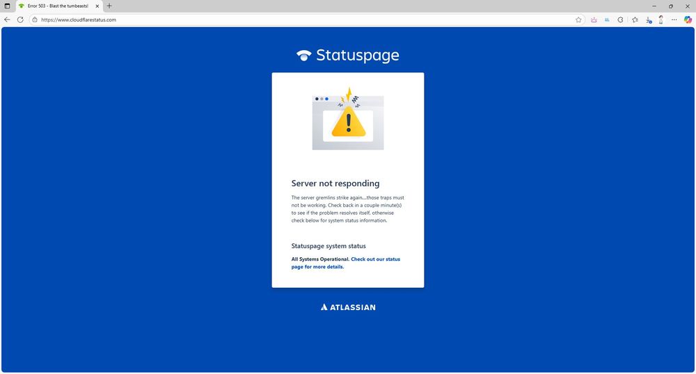 print da pagina de status exibindo erro