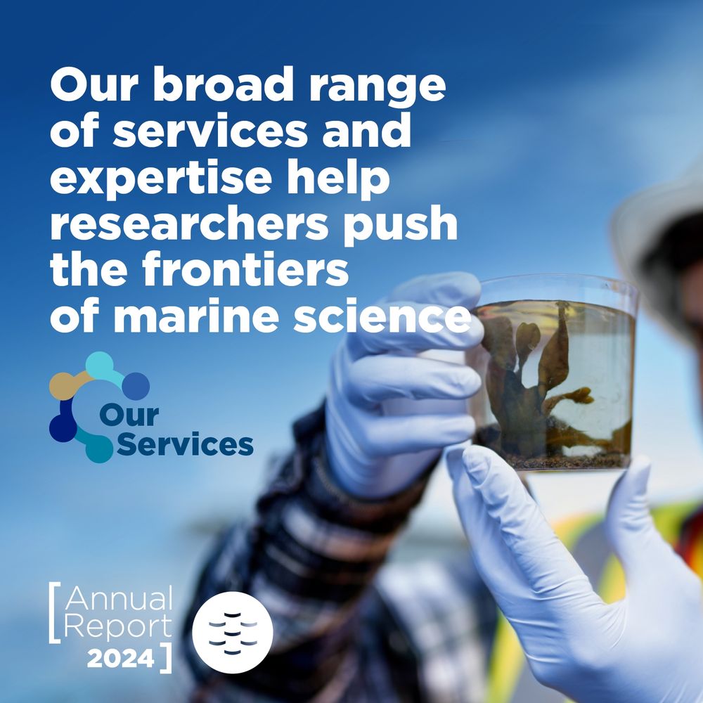 "Our broad range of services and expertise help researchers push the frontiers of marine science"

A scientist with gloves holds an algae specimen in a glass of water. 