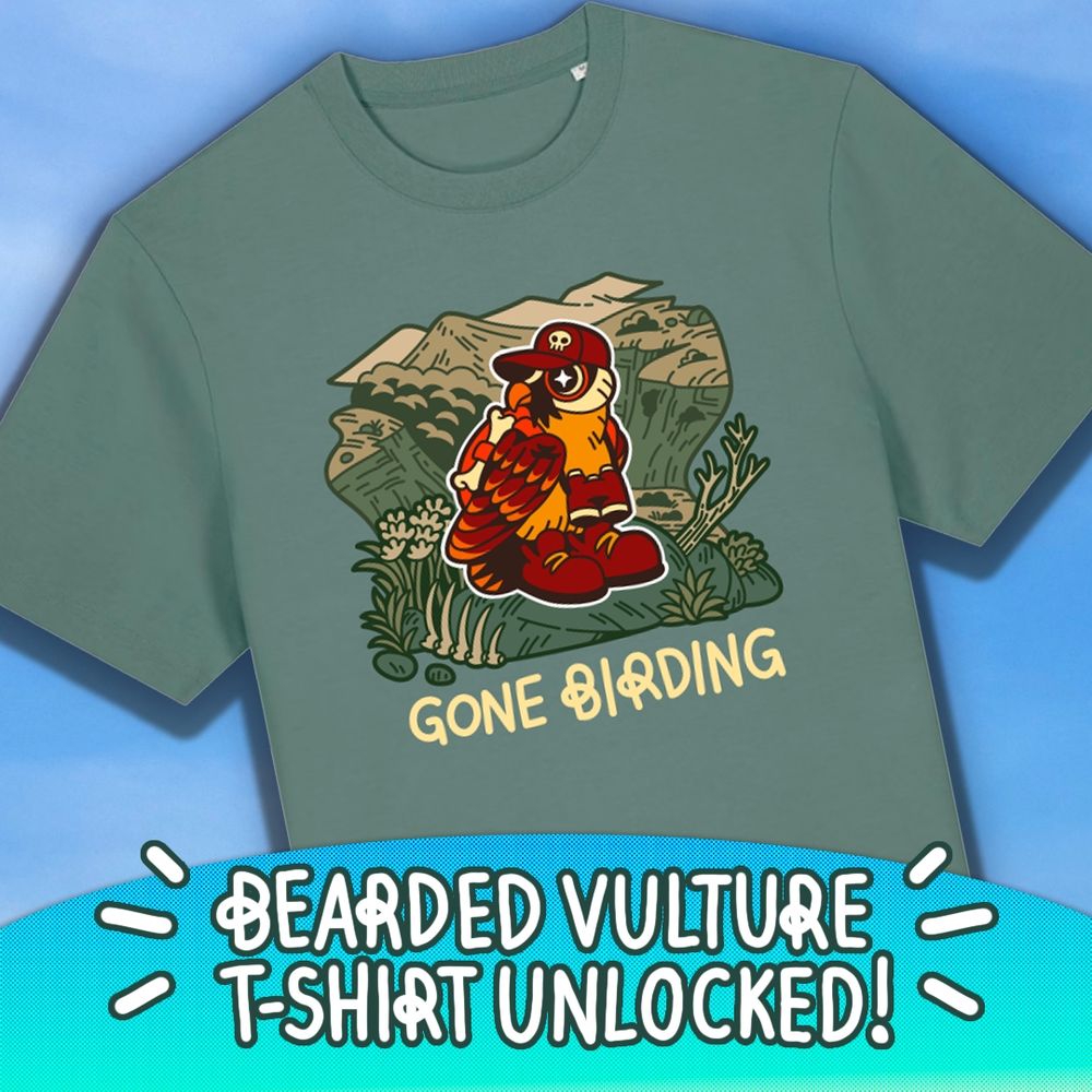 Bearded vulture going birdwatching t-shirt