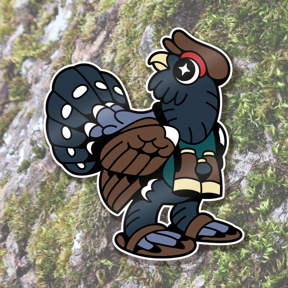 Capercaillie going birdwatching pin design 🎨