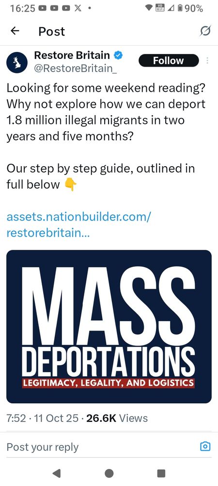 X post from Rupert Lowe MP 