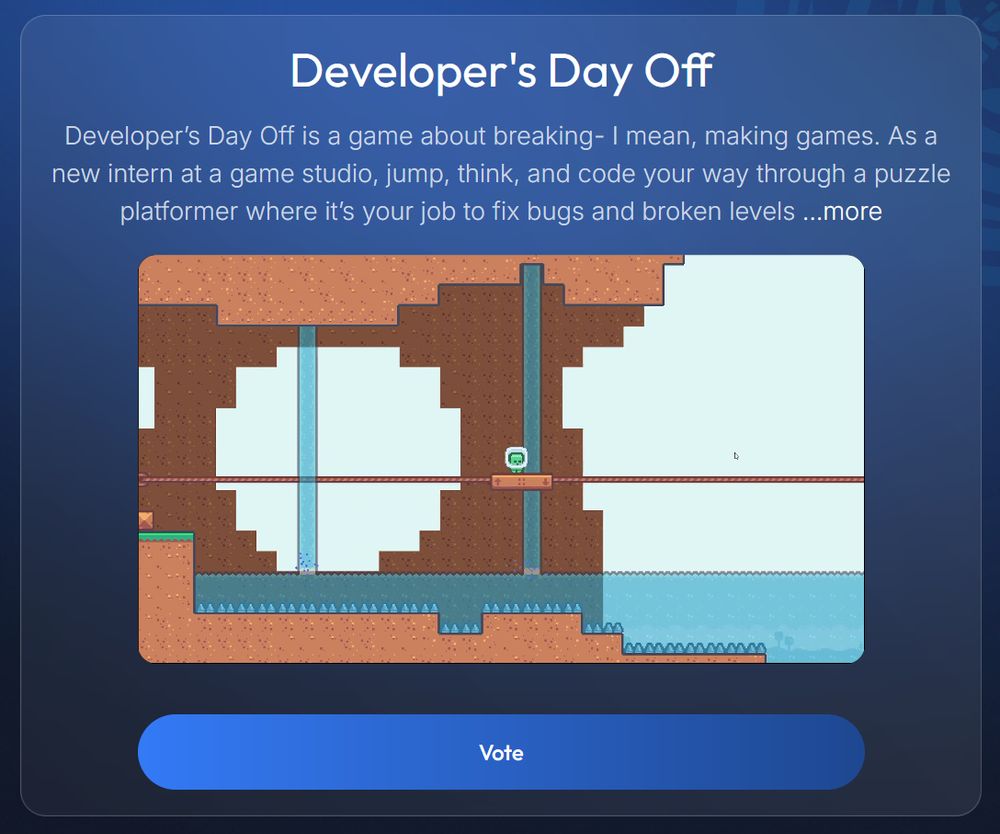 Blue Ocean Game Rising Tide Challenge trailer vote entry for Developer's Day Off