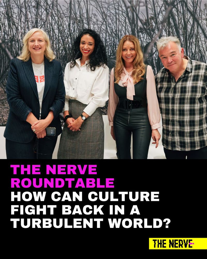 The Nerve roundtable: How can culture fight back in a turbulent world?
Photo of Carole Cadwalladr, Ellen E Jones, Carol Vorderman and Stewart Lee at the Nerve launch event