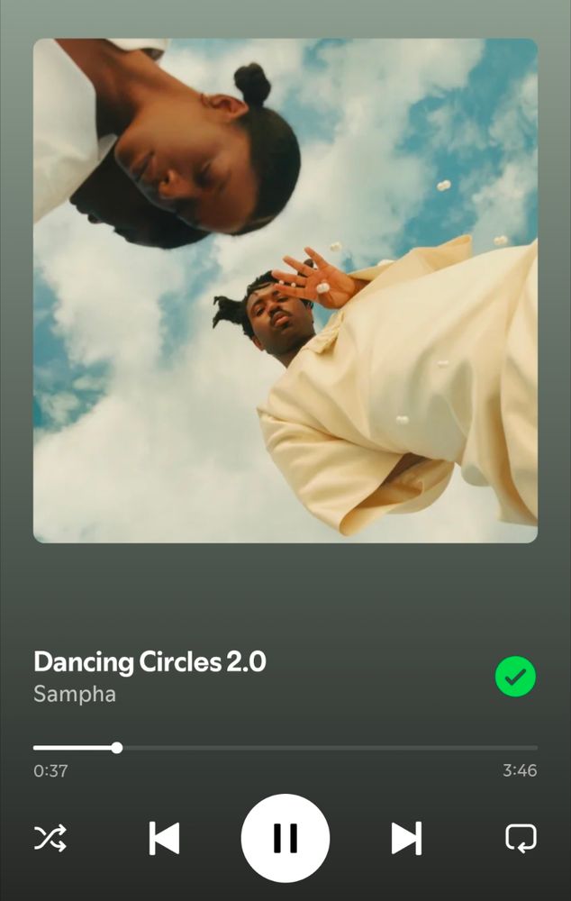 dancing circles 2.0 by sampha playing on spotify