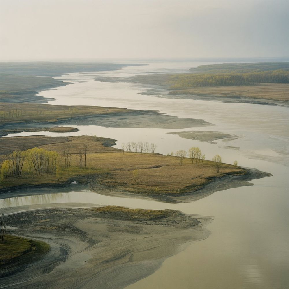 An illustration(AI) of a river landscape