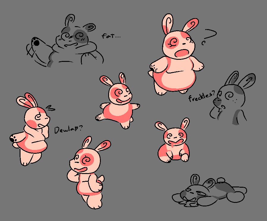 various spinda of differing body types