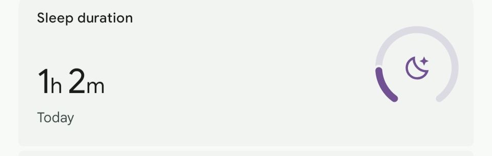 Sleep duration: 1h 2m today
