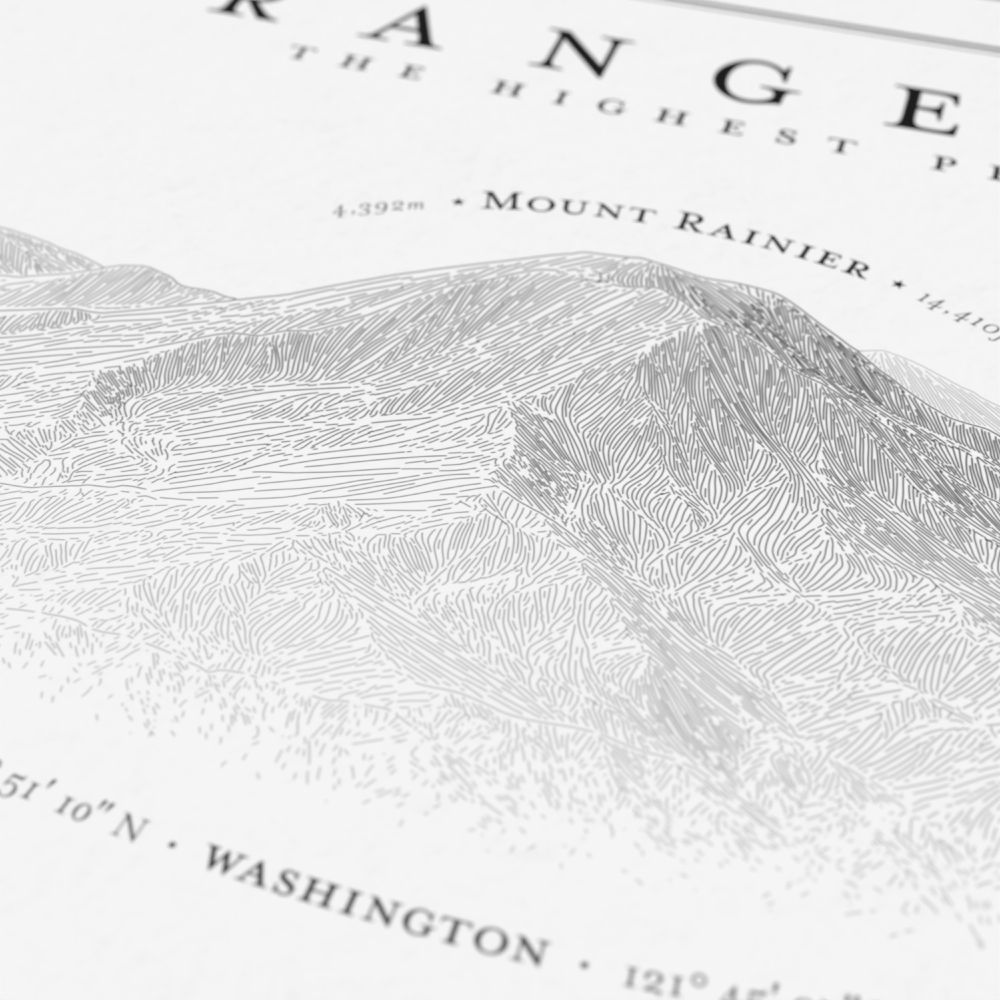 A detail image of the illustration of Mount Rainier